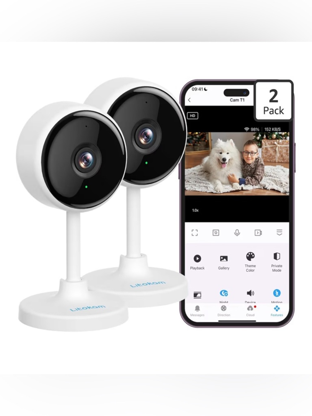 NEW Indoor Wi-Fi Smart Camera 2-Pack